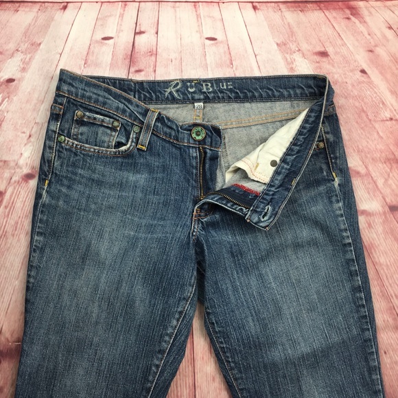 ➡️R U Blue Straight Leg Denim Jean Size 28x28” - Picture 3 of 12